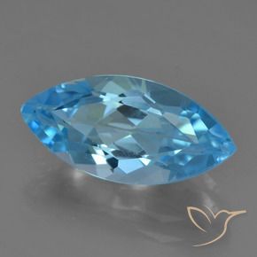 Topaze Bleu Suisse naturelle Marquise, 4.28 ct, VS