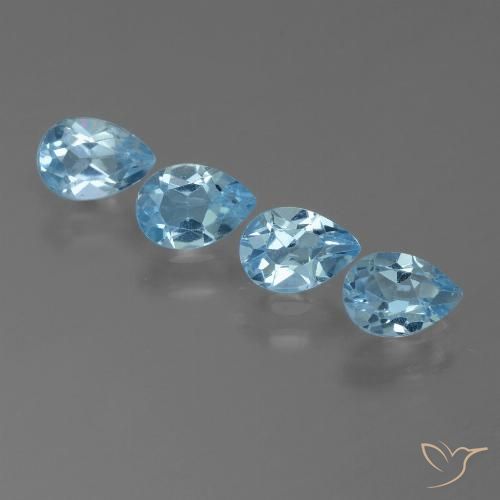 2.17ctw Naturel Bleu ciel Topaze, En forme de poire, VS