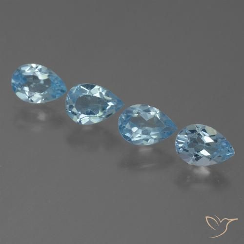2.05ctw Naturel Bleu Suisse Topaze, En forme de poire, VS