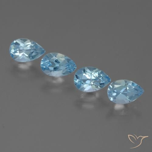 2.09ctw Naturel Bleu Suisse Topaze, En forme de poire, VS