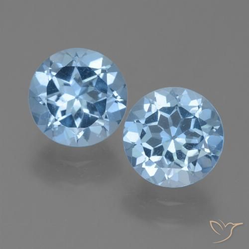 Achetez naturel 4,75ct bleue topaze gems, coupe roude, en provenance brésil chez gemselect. en stock, livraison internationale!