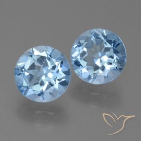 Achetez naturel 4,75ct bleue topaze gems, coupe roude, en provenance brésil chez gemselect. en stock, livraison internationale!
