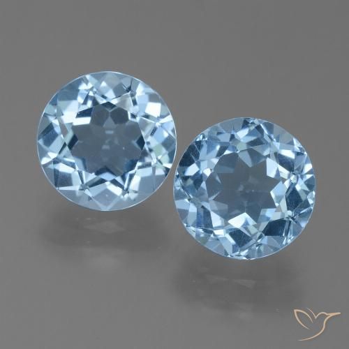 4.81ctw Naturel Bleu ciel Topaze, Tour, VVS-VS