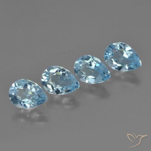 3.38ctw Naturel Bleu ciel Topaze, En forme de poire, VVS-VS