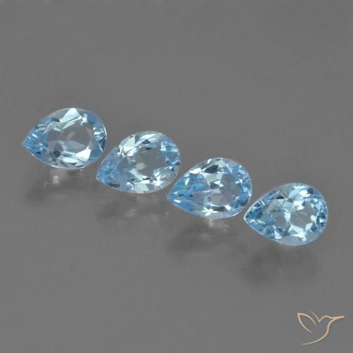 2.73ctw Naturel Bleu ciel Topaze, En forme de poire, VVS-VS