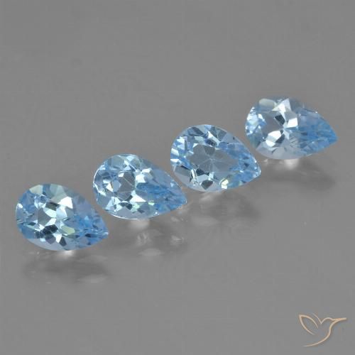 3.16ctw Naturel Bleu ciel Topaze, En forme de poire, VVS-VS