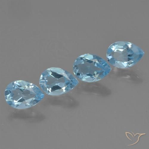 3.15ctw Naturel Bleu ciel Topaze, En forme de poire, VVS-VS