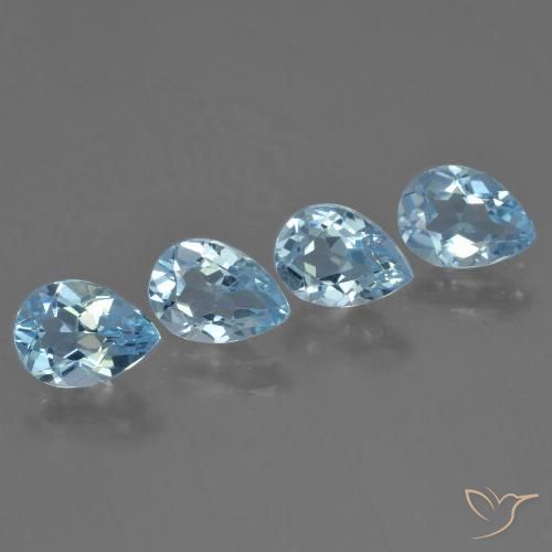 3.30ctw Naturel Bleu ciel Topaze, En forme de poire, VVS-VS