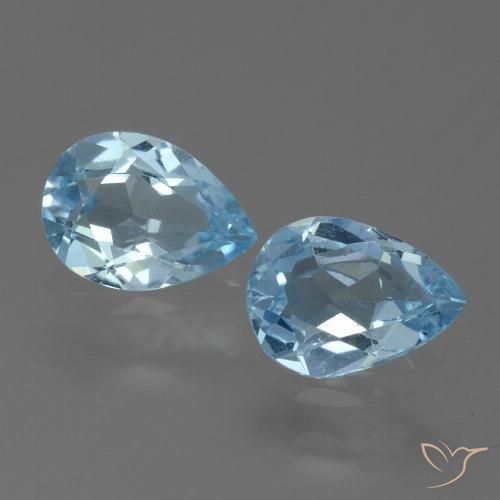 1.38ctw Naturel Bleu ciel Topaze, En forme de poire, VVS-VS
