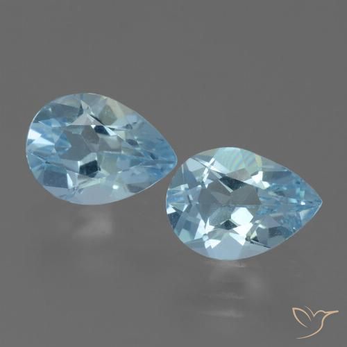 1.61ctw Naturel Bleu ciel Topaze, En forme de poire, VVS