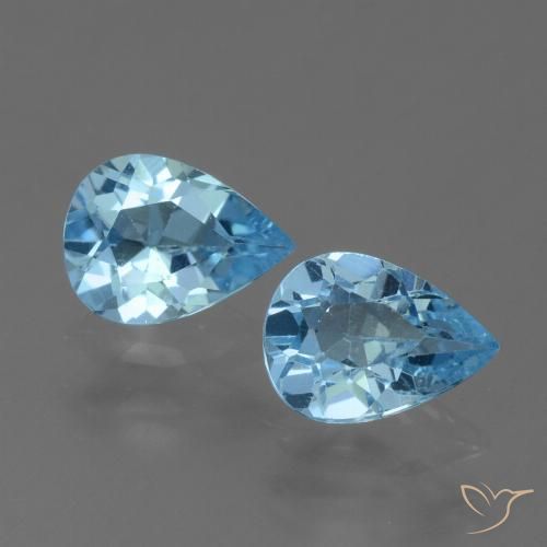 1.47ctw Naturel Bleu ciel Topaze, En forme de poire, VVS-VS