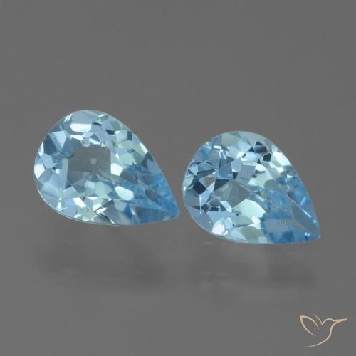 1.44ctw Naturel Bleu Suisse Topaze, En forme de poire, VS
