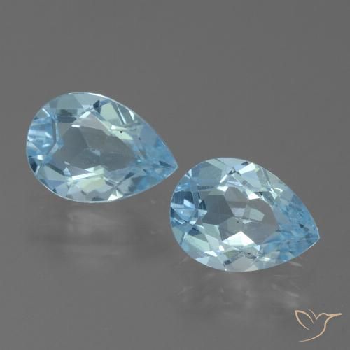 1.50ctw Naturel Bleu ciel Topaze, En forme de poire, VVS-VS