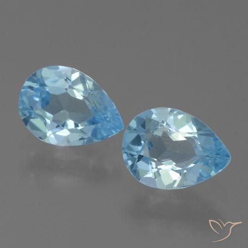 1.56ctw Naturel Bleu ciel Topaze, En forme de poire, VVS-VS
