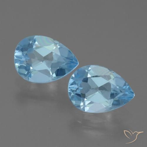 1.65ctw Naturel Bleu ciel Topaze, En forme de poire, VVS