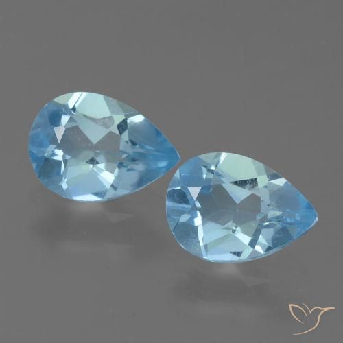 1.48ctw Naturel Bleu ciel Topaze, En forme de poire, VVS-VS