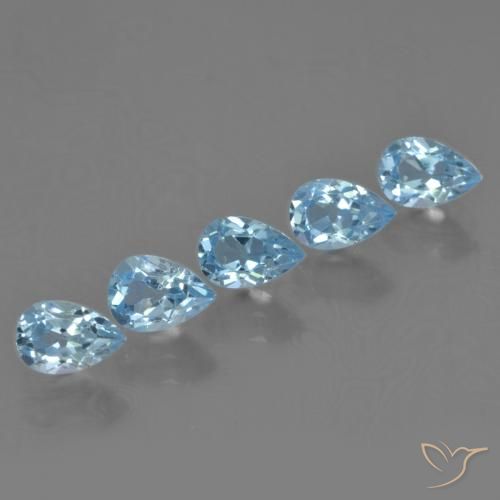 3.23ctw Naturel Bleu ciel Topaze, En forme de poire, VVS-VS