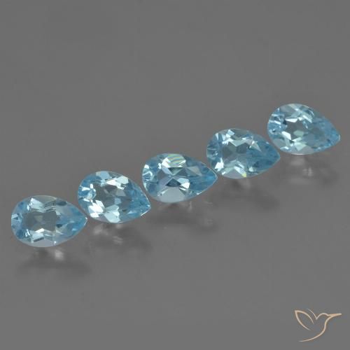2.54ctw Naturel Bleu Suisse Topaze, En forme de poire, VS