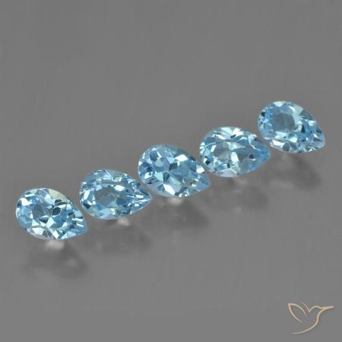 2.91ctw Naturel Bleu ciel Topaze, En forme de poire, VS