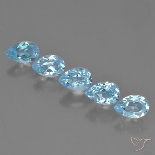 2.94ctw Naturel Bleu ciel Topaze, En forme de poire, VS