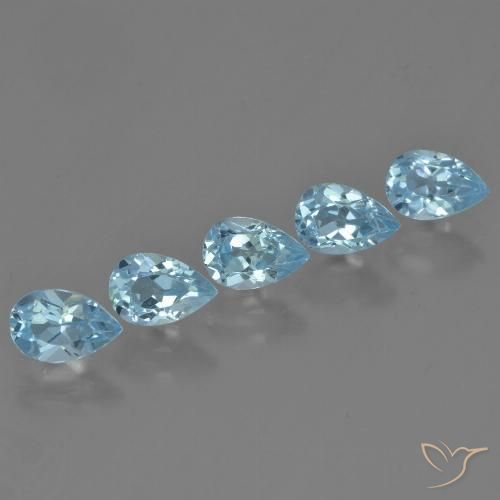3.11ctw Naturel Bleu ciel Topaze, En forme de poire, VS