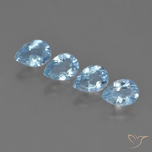 3.52ctw Naturel Bleu Suisse Topaze, En forme de poire, VVS-VS