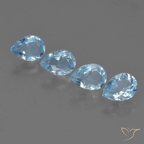 3.53ctw Naturel Bleu ciel Topaze, En forme de poire, VVS-VS