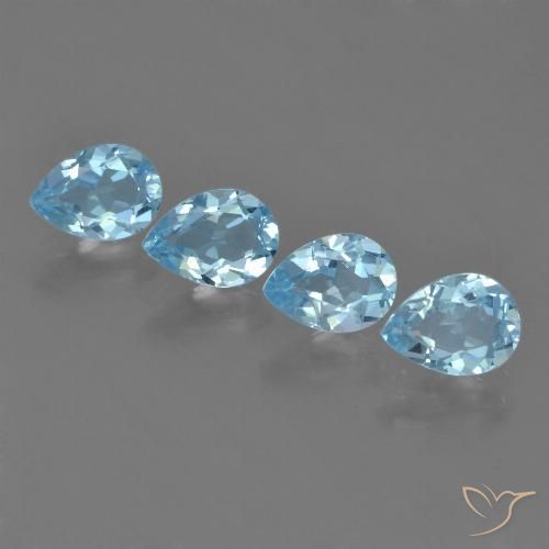 3.48ctw Naturel Bleu ciel Topaze, En forme de poire, VVS-VS