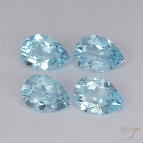 3.26ctw Naturel Bleu ciel Topaze, En forme de poire, VVS-VS