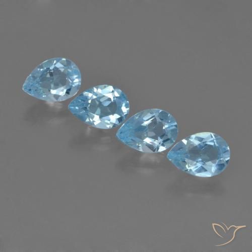 3.32ctw Naturel Bleu Suisse Topaze, En forme de poire, VVS-VS