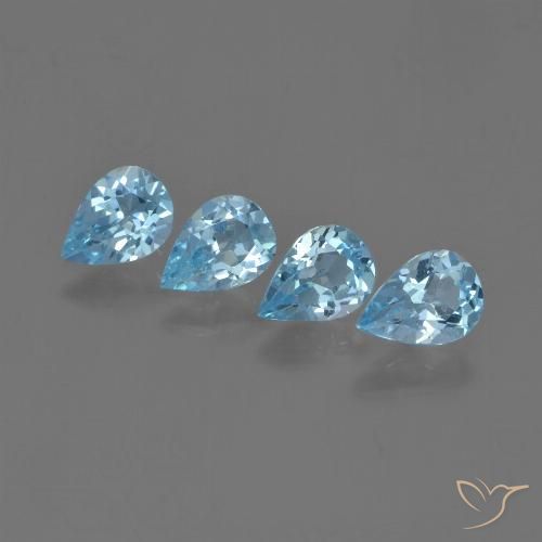2.83ctw Naturel Bleu ciel Topaze, En forme de poire, VVS-VS