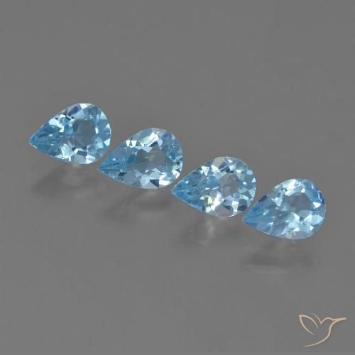2.80ctw Naturel Bleu ciel Topaze, En forme de poire, VVS-VS