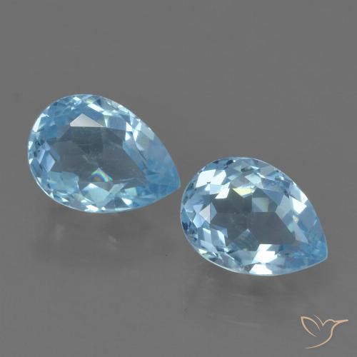 1.78ctw Naturel Bleu Suisse Topaze, En forme de poire, VVS-VS
