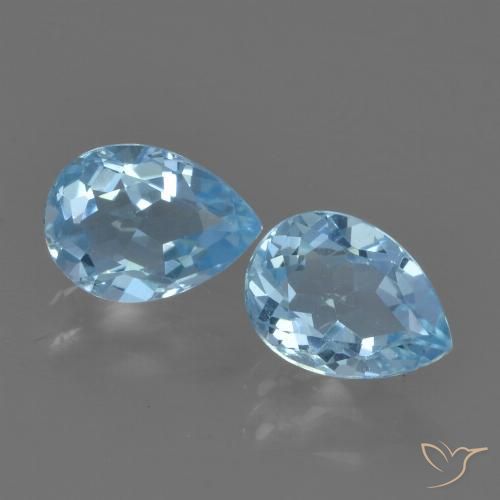 1.71ctw Naturel Bleu ciel Topaze, En forme de poire, VVS-VS