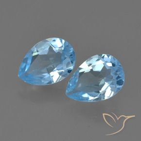 Shop natural 1.53ct Bleu Suisse Topaze gems, En forme de poire, from Brésil at GemSelect. In stock, global shipping!