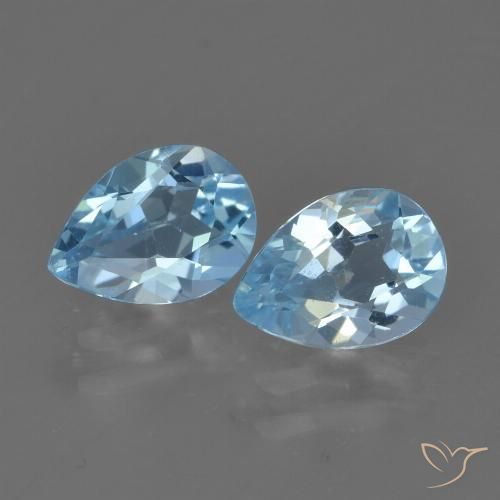 1.63ctw Naturel Bleu ciel Topaze, En forme de poire, VVS-VS