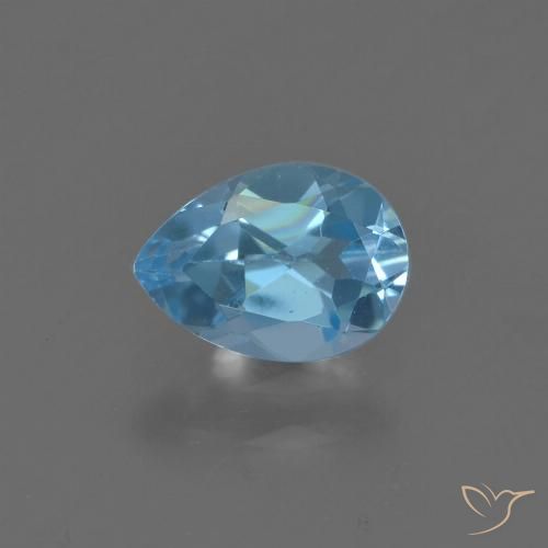 0.86ct Naturel Bleu Suisse Topaze, En forme de poire, VS