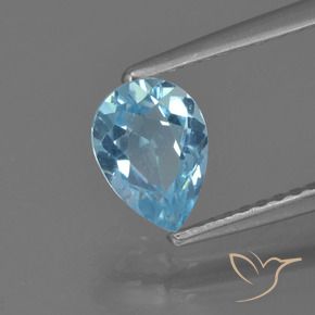 Topaze Bleu ciel naturelle En forme de poire, 0.92 ct, VS
