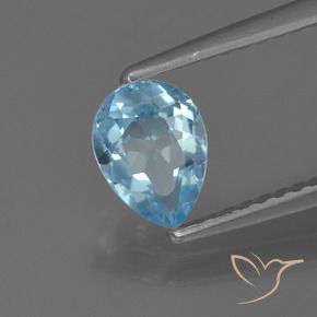 Topaze Bleu ciel naturelle En forme de poire, 0.86 ct, VS