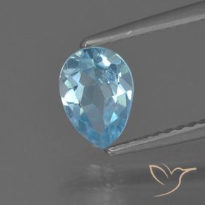 Topaze Bleu Suisse naturelle En forme de poire, 0.88 ct, VS