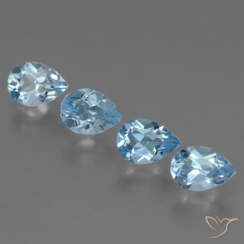 3.49ctw Naturel Bleu ciel Topaze, En forme de poire, VVS-VS