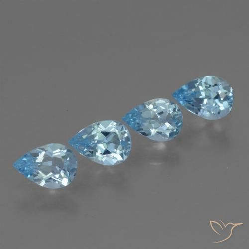 2.79ctw Naturel Bleu Suisse Topaze, En forme de poire, VVS-VS