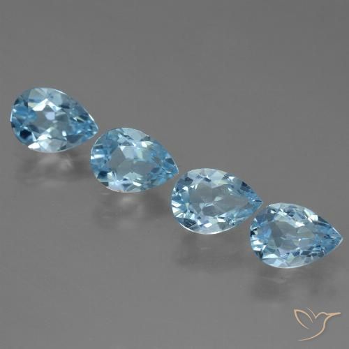 3.27ctw Naturel Bleu Suisse Topaze, En forme de poire, VS