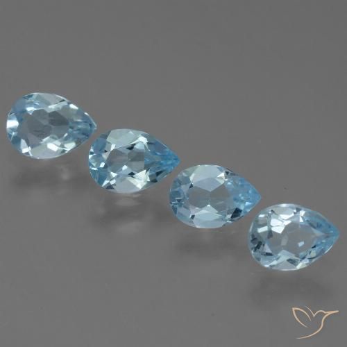 2.80ctw Naturel Bleu ciel Topaze, En forme de poire, VVS-VS