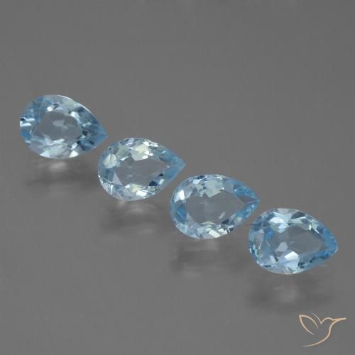 3.02ctw Naturel Bleu ciel Topaze, En forme de poire, VVS-VS