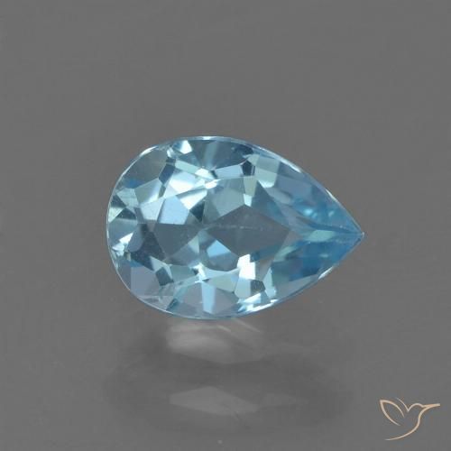 0.85ct Naturel Bleu Suisse Topaze, En forme de poire, VS