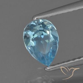 Topaze Bleu Suisse naturelle En forme de poire, 0.85 ct, VS