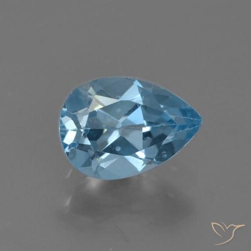 0.91ct Naturel Bleu Suisse Topaze, En forme de poire, VS