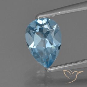 Topaze Bleu Suisse naturelle En forme de poire, 0.91 ct, VS