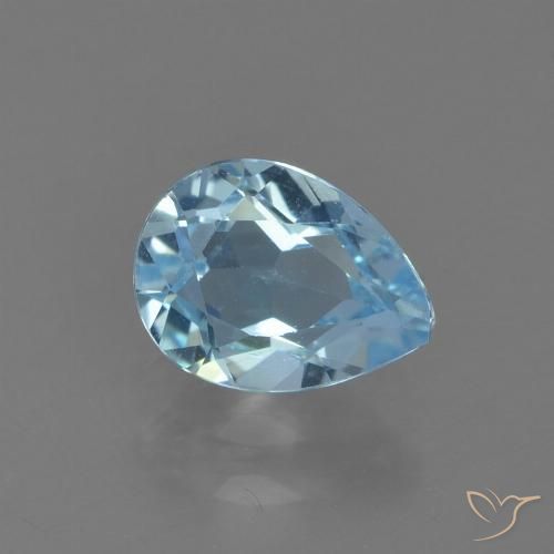0.89ct Naturel Bleu Suisse Topaze, En forme de poire, VS